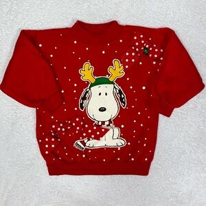 Vintage 90’s  snoopy Christmas polka dot sweatshirt size 6